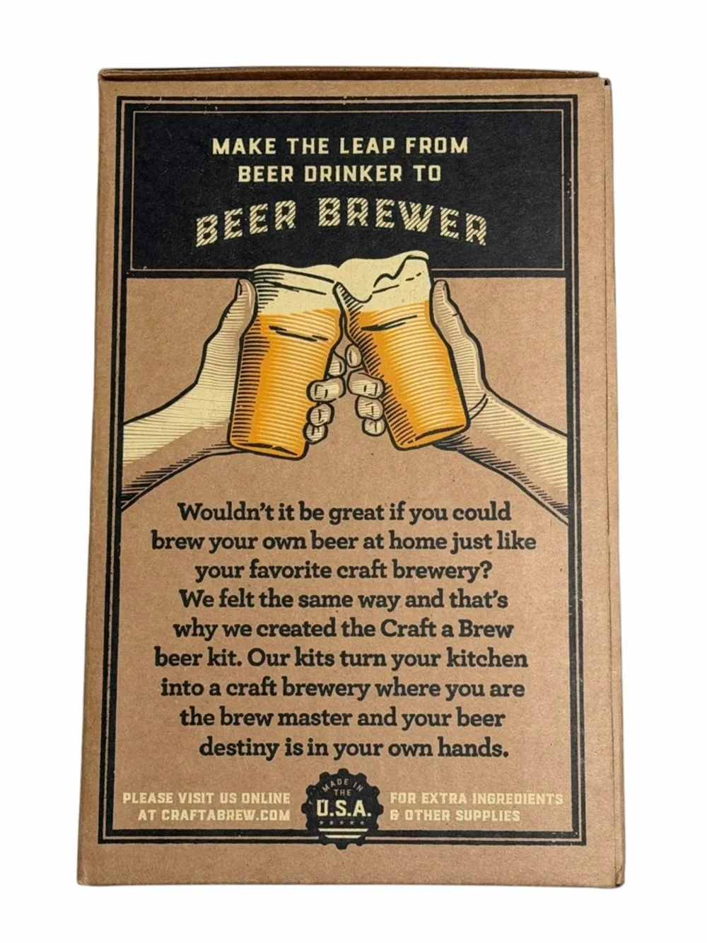 Craft Beer Kit Holiday Ale - Brown & Yellow Rustic Packaging- NWT!